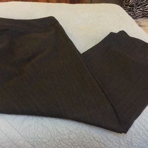Grey dress pants with a blue pin stripe